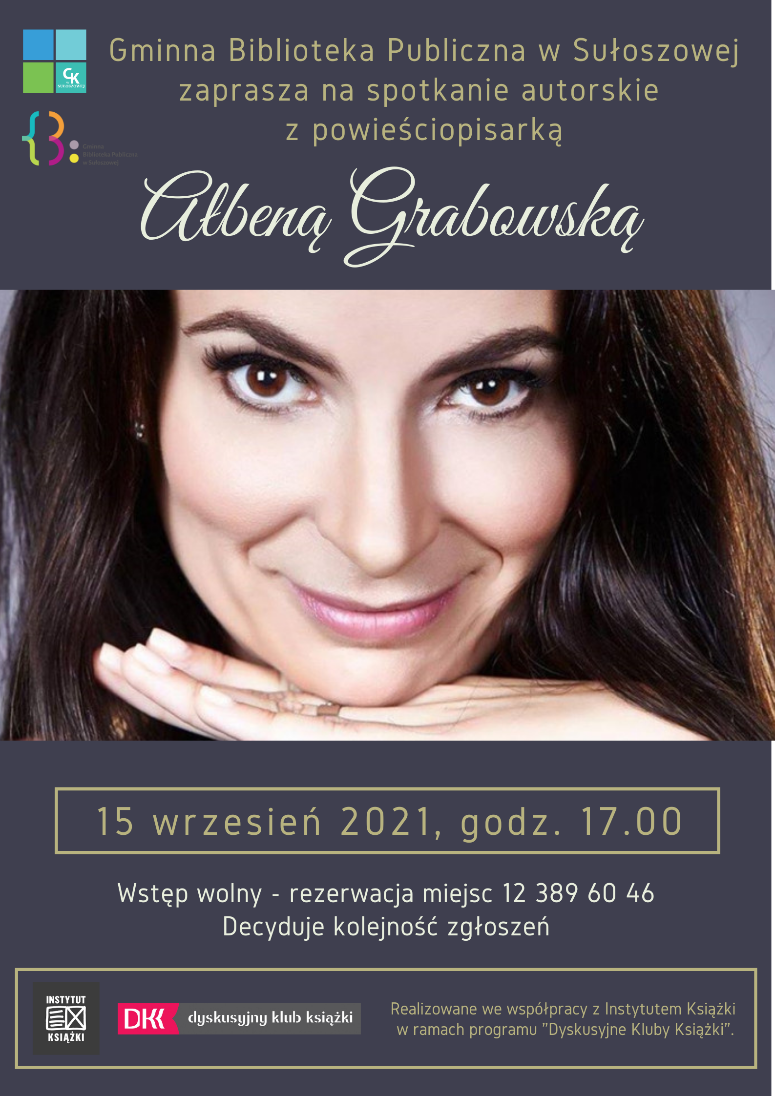 Spotkanie autorskie Ałbena Grabowska - plakat
